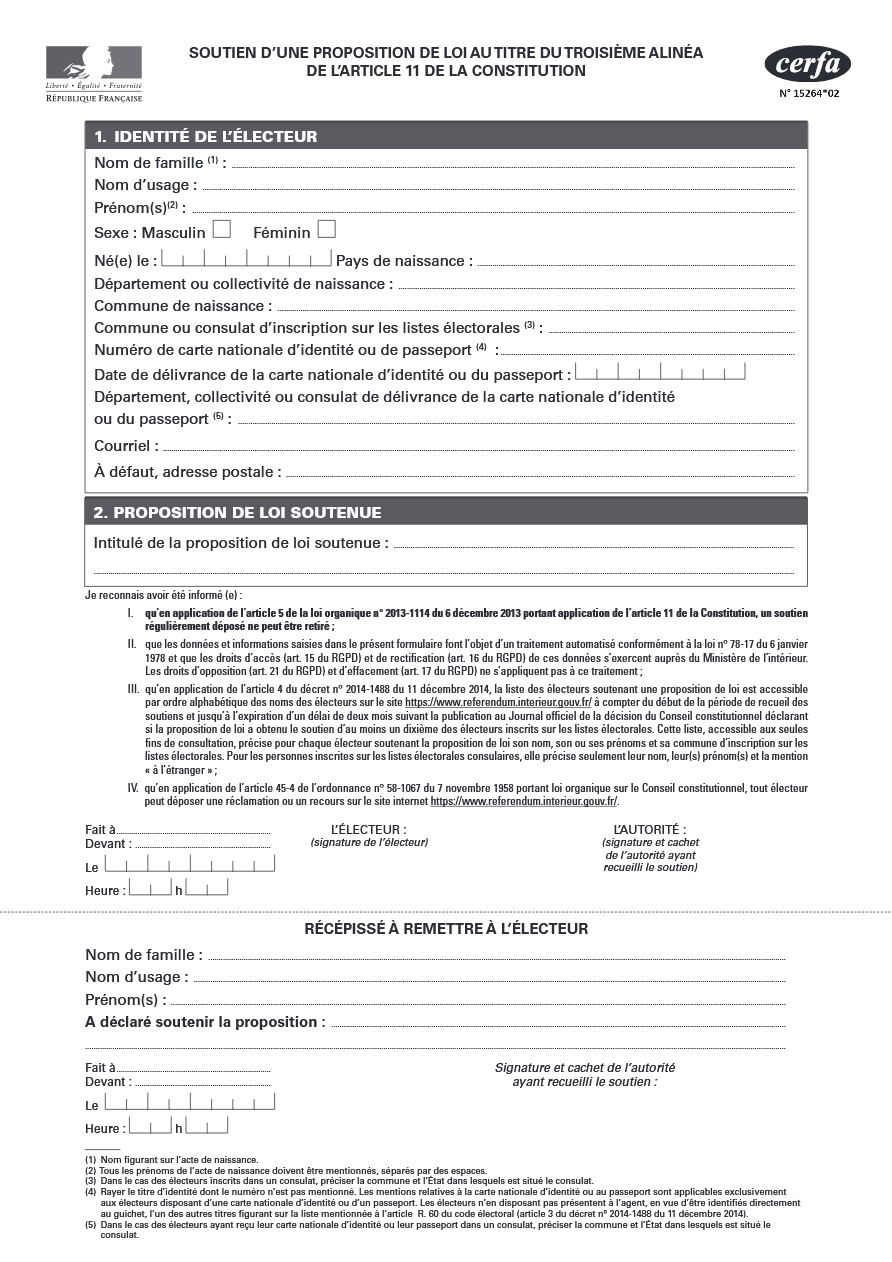 cerfa pour RIP Aéroport de Paris